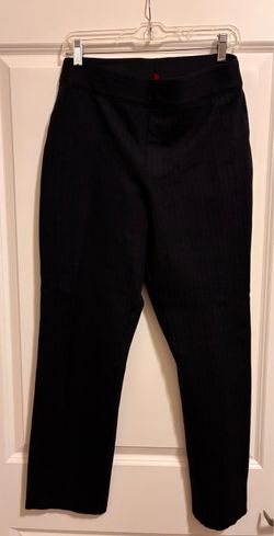 Spanx L Black Pinstripe Dress Pants