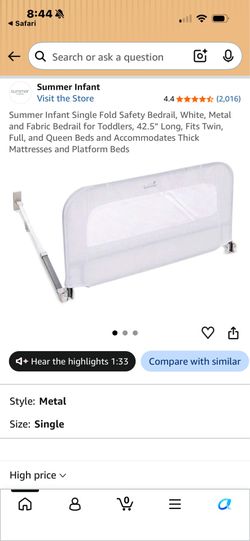 Summer infant bed rail