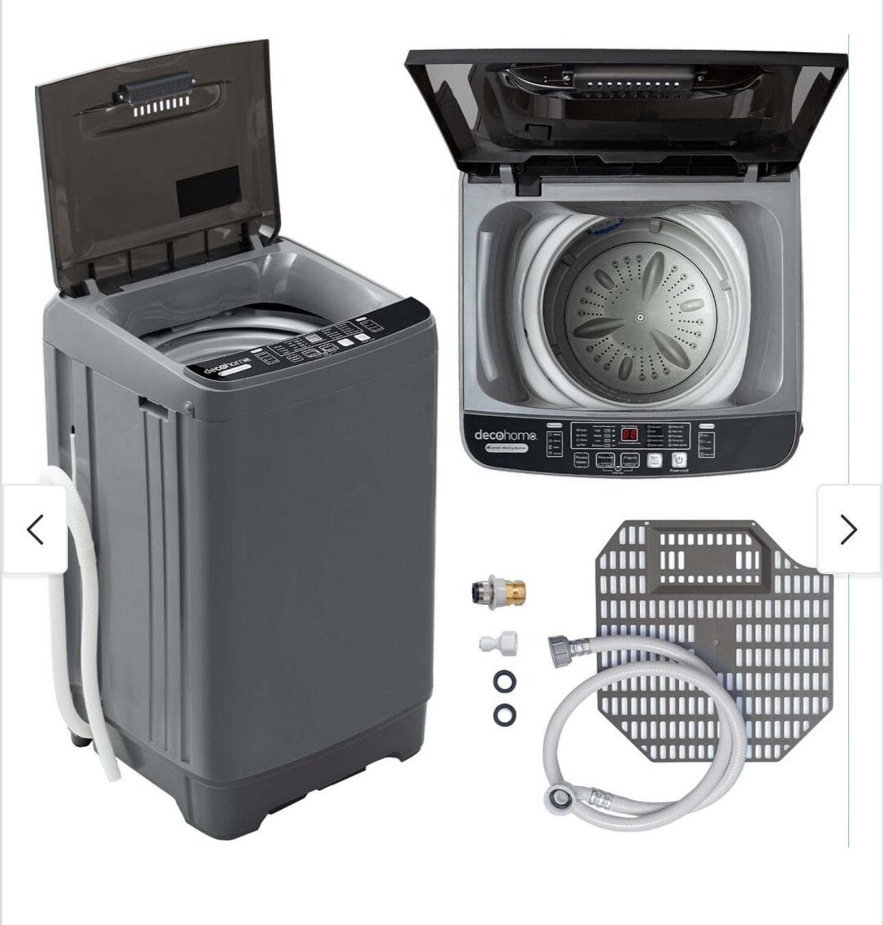 Deco Home Fully Automatic Portable Washing Machine 1.8 cu ft, 16lbs Capacity, 10 Programs