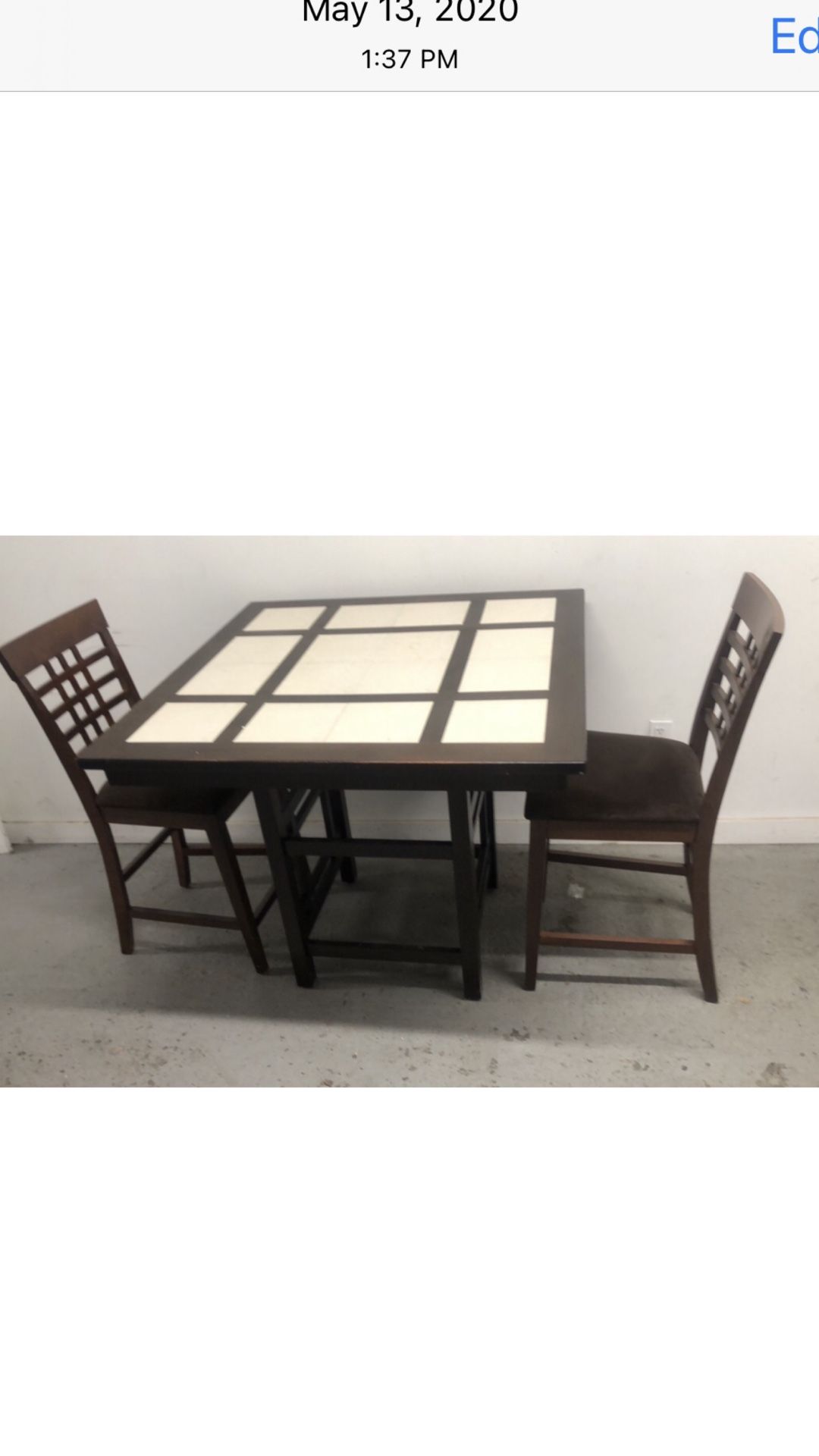 High Table With 2 Chairs
