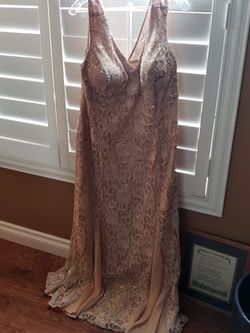 Champagne formal long dress size 14