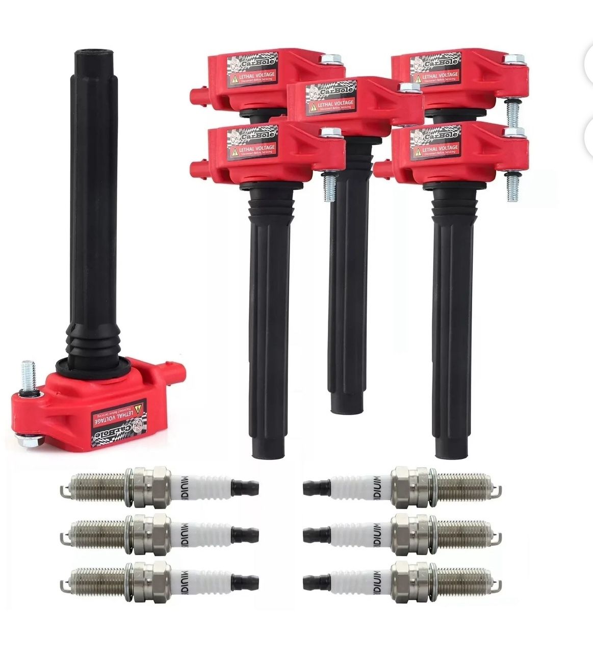 6 Pack Ignition Coils & Platinum Spark Plug Compatible for Chrysler Dodge Jeep Ram 3.6 UF648