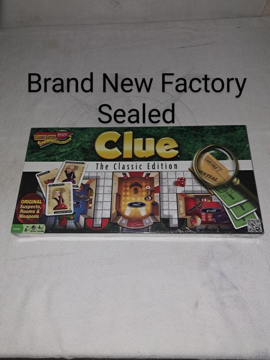 Brand New Factory Sealed Classic 1949 Edition Clue Board Game