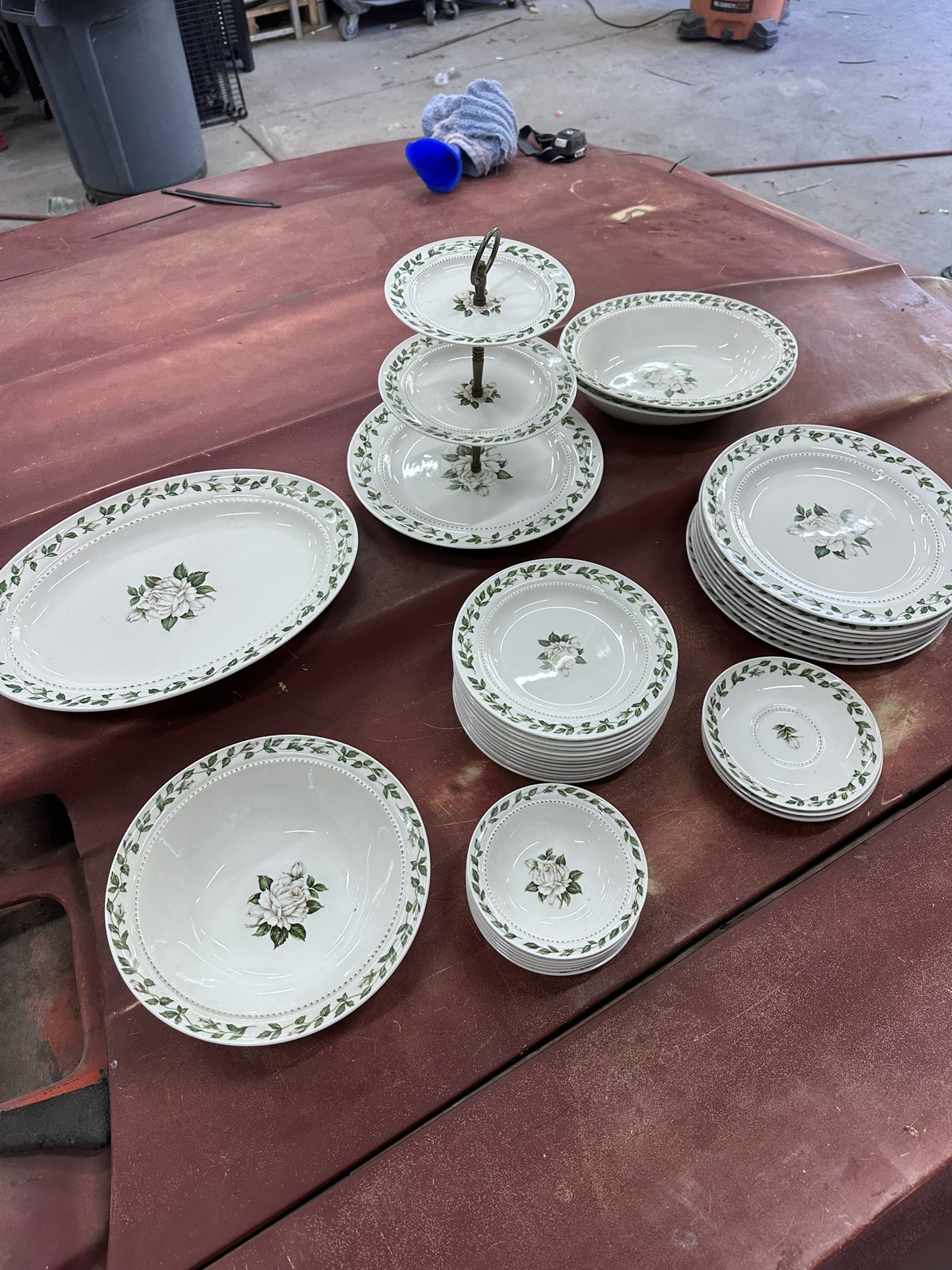 Vintage Dinner Set. . “CAMEO ROSE”