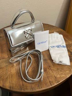 Off-White Jitney Baby Metallic Top-Handle Bag