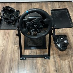 Logitech G29 Gaming Wheel for Playstation bundle with Driving Force Shifter. Racing rig.  Complete set up. Comes with Gran Turismo PS5. Total value ov