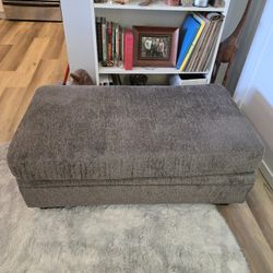 Charcoal Fabric Ottoman