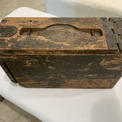 RARE! Original WWI US ARMY M1917 BROWNING  Wooden Ammo Chest Box w/Dovetailed Metal Hinge/Latch