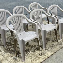 Resin Frame High-Back Stackable Chairs - Set Of 6 