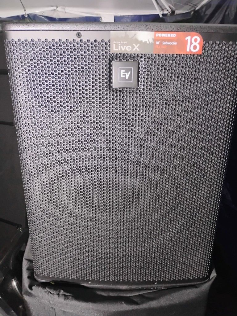 2 Electro-Voice ELX118P 18in 700W Powered Subwoofer - Black