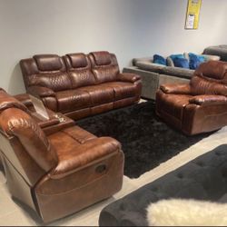 TAX REFUND SALE!! COMFY NEW SANTIAGO RECLINING SOFA AND LOVESEAT SET ON SALE ONLY $899. IN STOCK SAME DAY DELIVERY 🚚 EASY FINANCING 