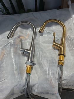 Hansgrohe kitchen faucet  gold and stainless steel
