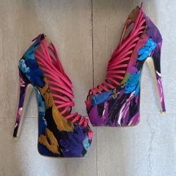 Peep Toe Strapped Heels