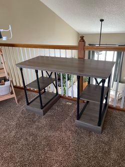 Gray Wood Writing Desk