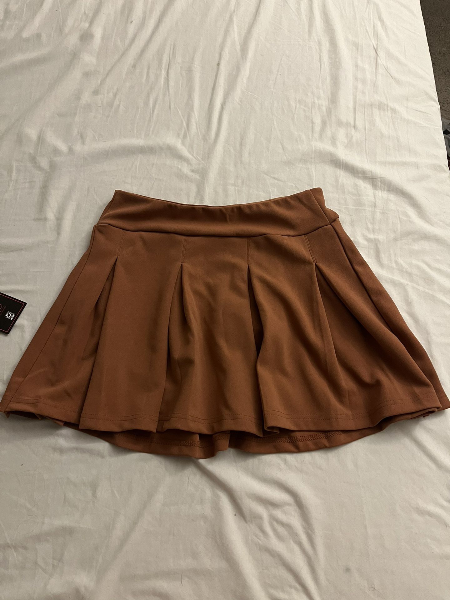 Brown Pleated Tennis Skirt