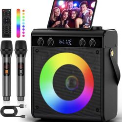 Karaoke Machine with Two Wireless Microphone