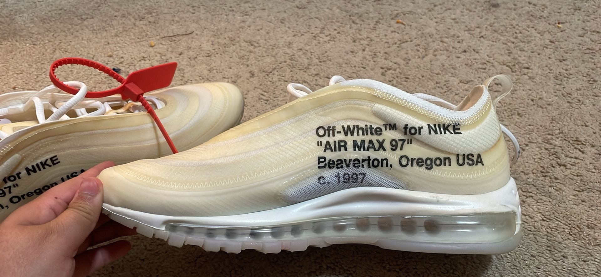 Off white Air Max 97 Beaverton Oregon Off-White Air Max 97 Menta size 9.5 Comes with Box/Green  main image 4