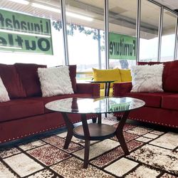 Cinderella Red Sofa & Loveseat