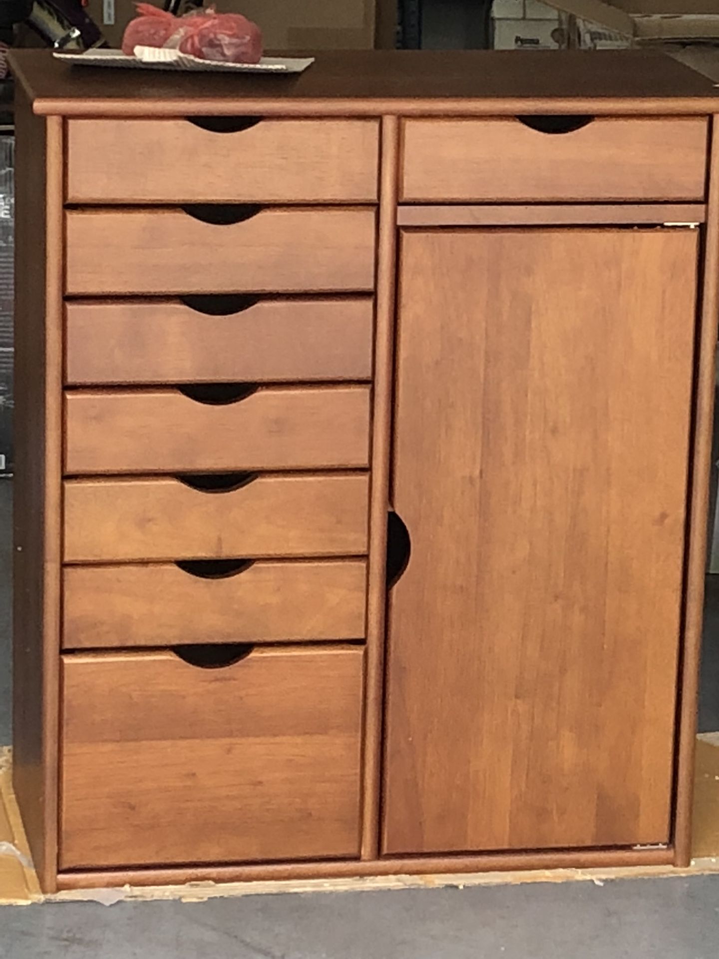 Home Decorators Collection Stanton Double Wide 8-Drawer Storage Cart in Walnut- NEW IN BOX