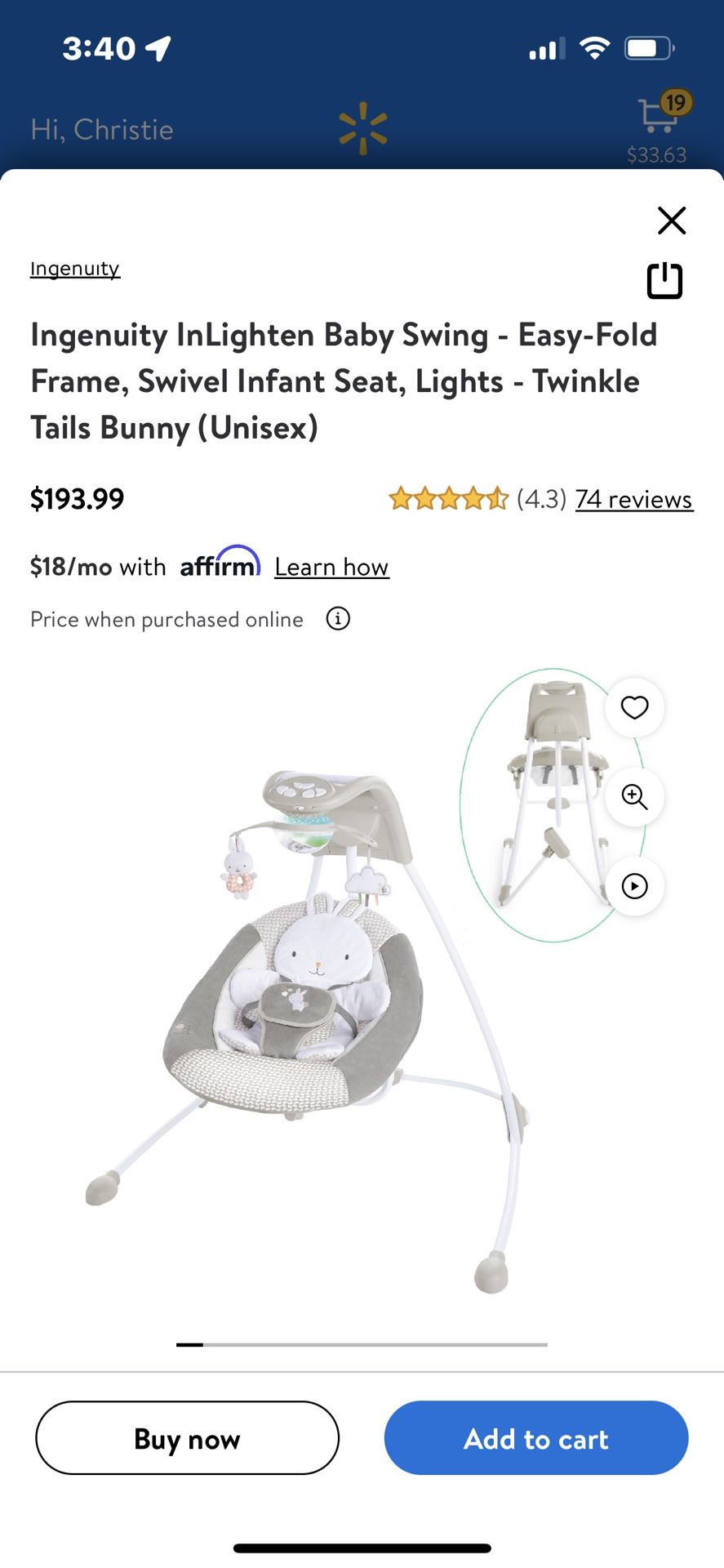 Ingenuity Baby Swing