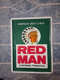 Vintage - 1960's - 16" x 12" - REDMAN CHEWING TOBACCO SIGN