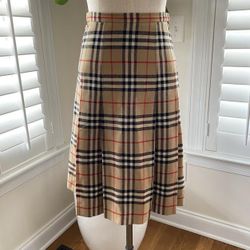 Burberry Wool Skirt, Vintage Burberry Skirt, Burberry Plead Skirt