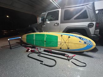 SUP Smooth fiberglass paddle board 12ft and extras