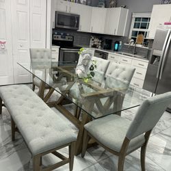 Dining 4 Chairs 🪑 & Bench 