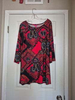 Size M Red Blue Black Dress