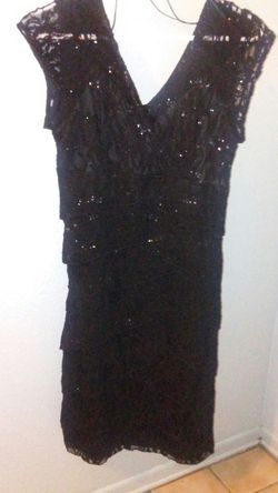 Black sequin lace dress