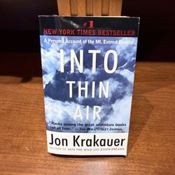Into Thin Air Jon Krakauer Mt Everest Disaster Bestseller Adventure Book
