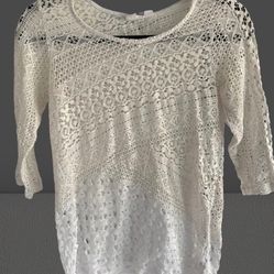 Short Sleeve Crochet Sweater