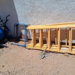 scaffolding and concrete mixer 