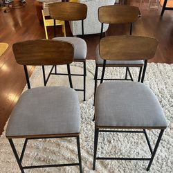 Set Of 4 Mid-century Modern Counter Height Chairs