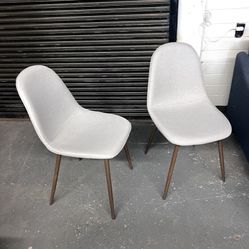 New Set Of 2 Dining Chairs Light Gray Dimensions Pictures 