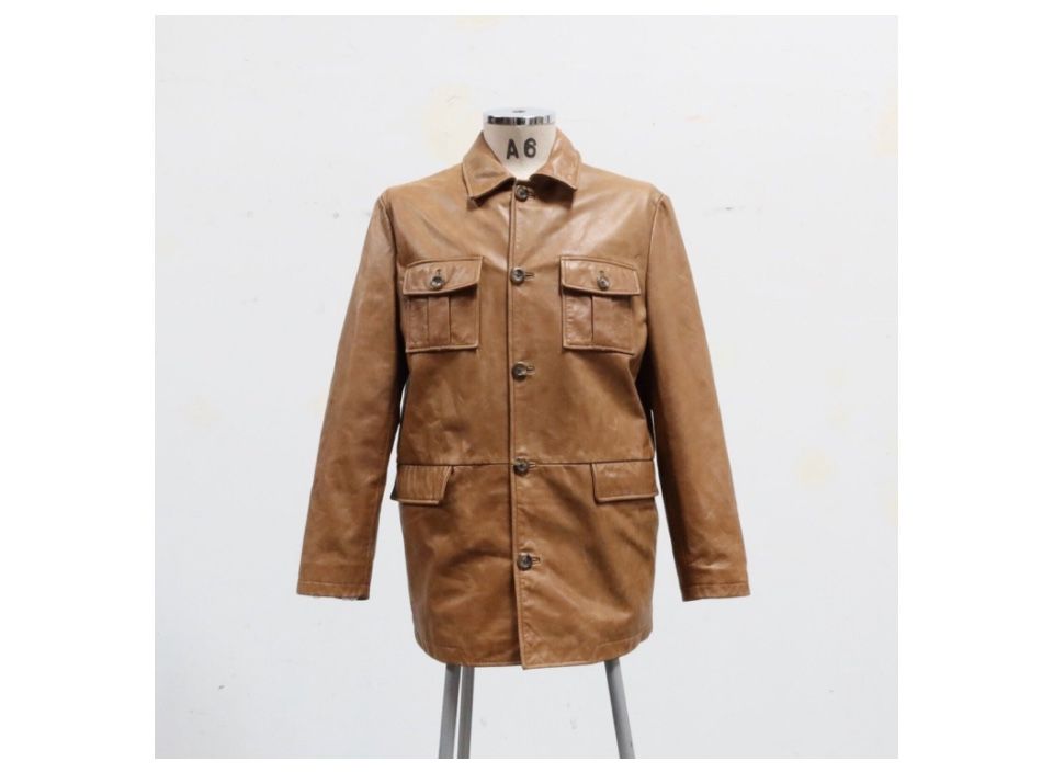 Gap Women’s Leather Brown Long Jacket Size Large 