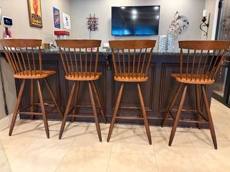Swivel wood bar stools