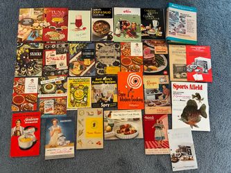 Vintage Recipe Cookbooks & Appliance Manuals Lot – 1940s–1970's Retro Kitchen