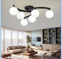 Glass Globe Dining Room Ceiling Light Fixture