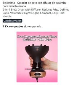 Bellissima - Secador de pelo con difusor de cerámica para cabello rizado
2-in-1 Blow Dryer with Diffuser, Reduces Frizz, Defines Curls, Volumizes, Lig