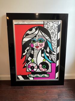 RED & PINK original Romero Britto painting OBO / Payment Plan Option