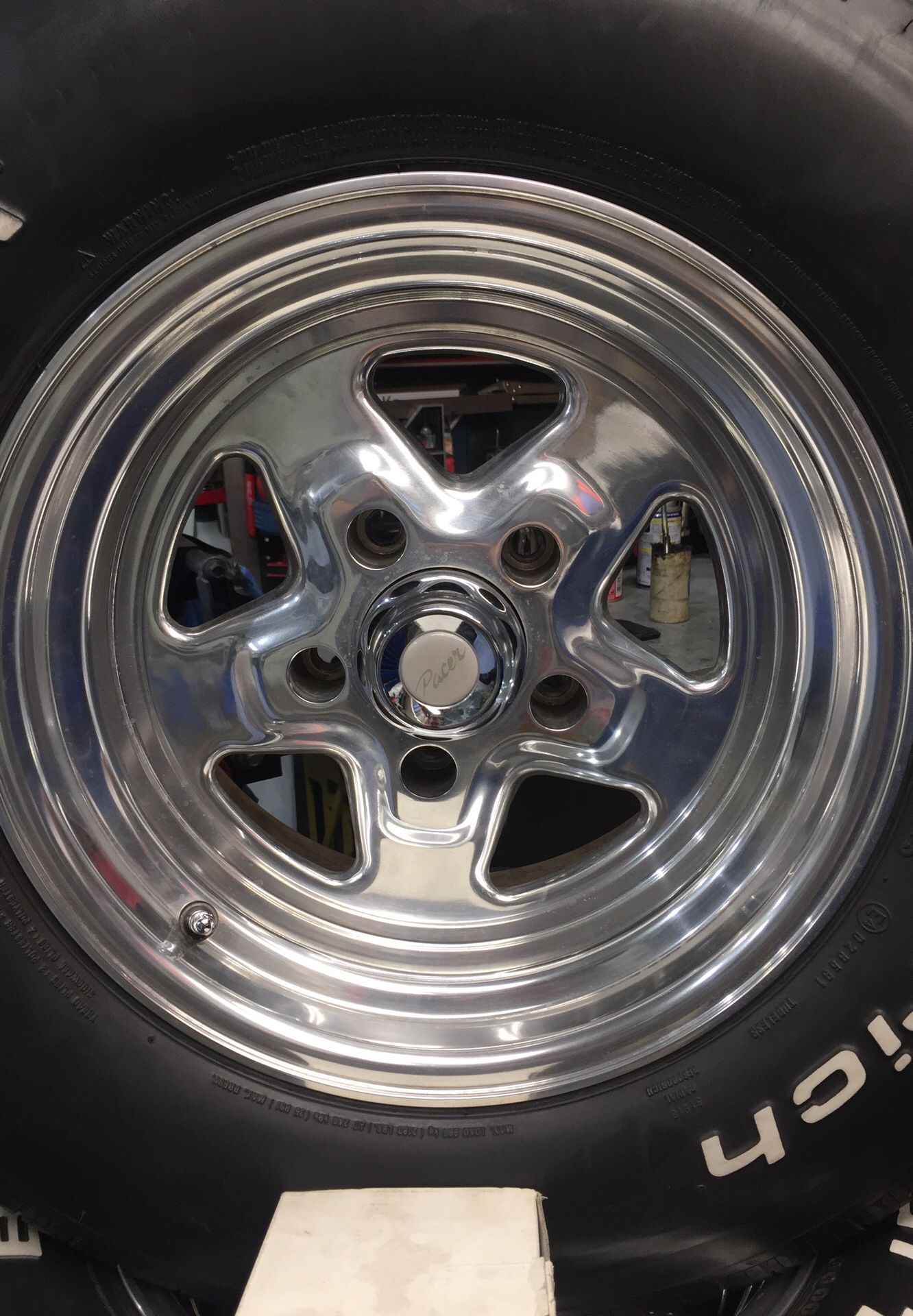 Four 1973-1987 Chevrolet c10 and GMC c1500 15x8 5x5 bolt pattern pacer dragstar wheels