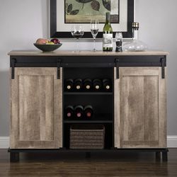 Rustic Wood Wine Cabinet