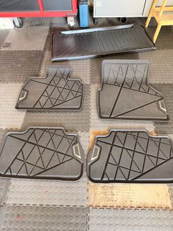 OEM BMW IX weather mats for all seats and trunk and windshield cover