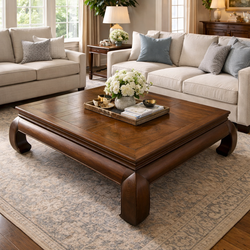 Burl wood ming leg coffee table