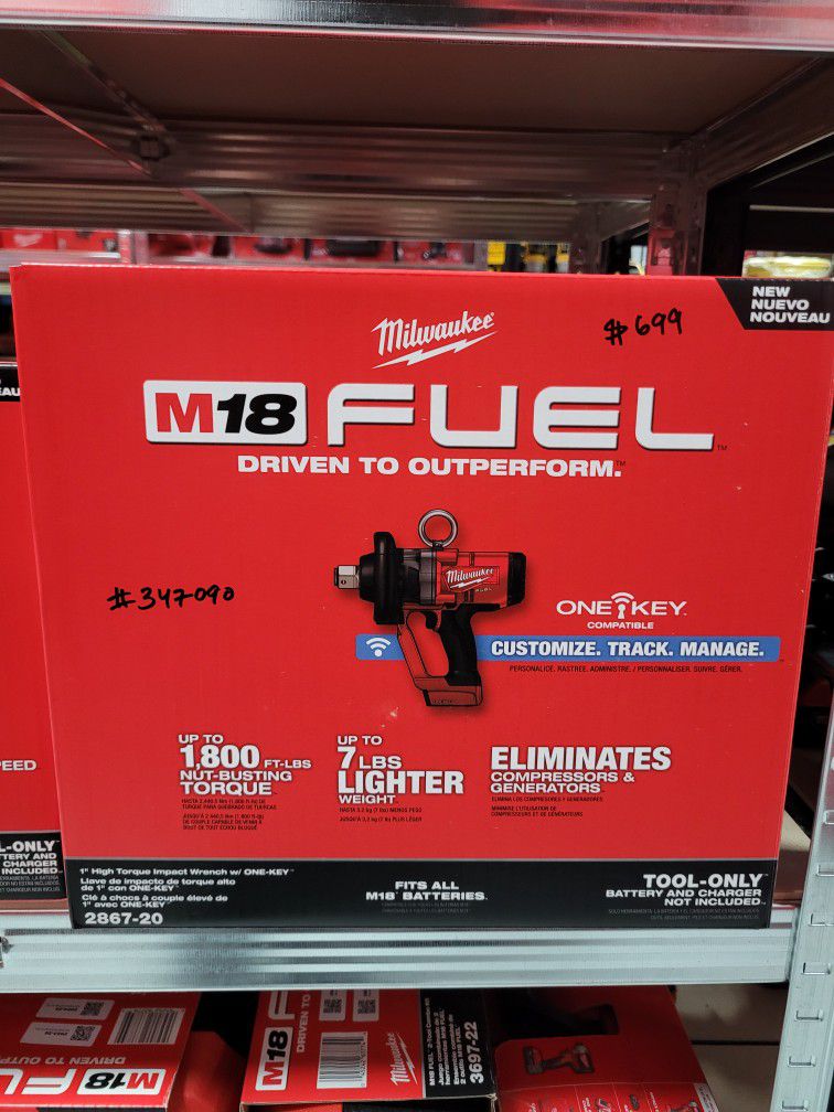 Milwaukee M18 Fuel 1" High Torque Impact Wrench 