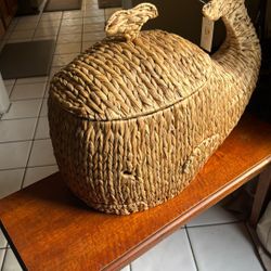Large Wicker Whale Basket!! 
