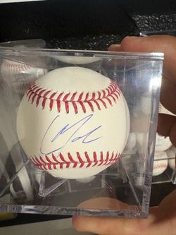 Christian Moore signed baseball Angels