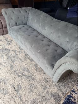 Kari Velvet Sofa — Gray Modern and Elegant