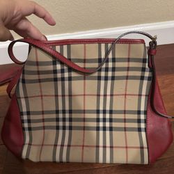 Red And Brown Burberry Handbag